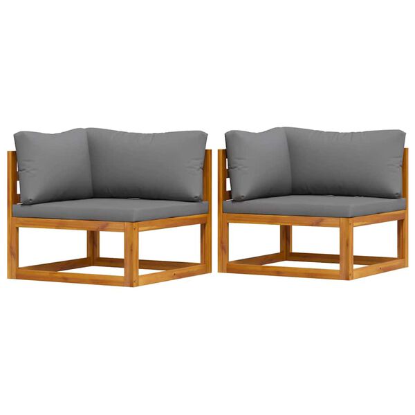 vidaXL Sekčn&eacute; rohov&eacute; pohovky s podložkami 2 ks tmavosiv&eacute;