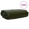 vidaXL Tarpaulin 650g / m&sup2; Olivov&aacute; zelen&aacute; 4 x 8 m Pl&aacute;tno s PVC povrchom