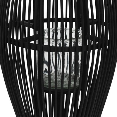 vidaXL Závesný svietnik čierny 60 cm bambusový