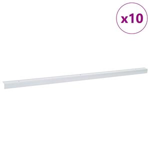 vidaXL Schodov&eacute; hrany 10 ks Strieborn&aacute; 67 x 3.5 x 3 cm Hlin&iacute;k