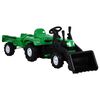 vidaXL Ped&aacute;lov&yacute; traktor pre deti s pr&iacute;vesom a nakladačom žlt&yacute;