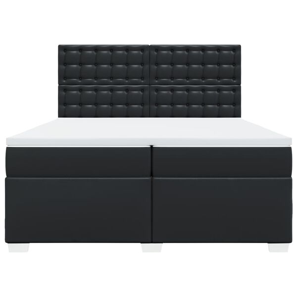 vidaXL Boxspring posteľ s matracom čierna 200x200 cm umelá koža