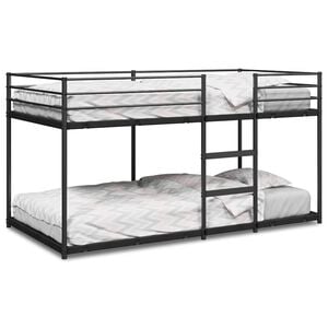 vidaXL Poschodov&aacute; posteľ bez matraca Čierna 75x190 cm Oceľ