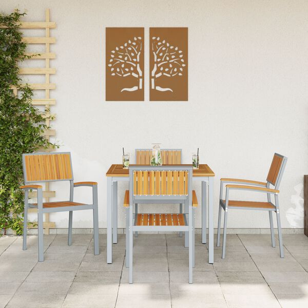 vidaXL Stohovateľn&aacute; stolička 4 pcs Hned&aacute; 56 x 57 x 87 cm