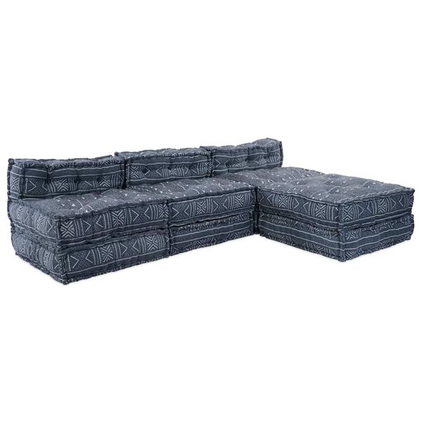 vidaXL Modul&aacute;rna pohovka 4 pcs Indigo 70 x 70 x 56 cm l&aacute;tka