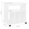 vidaXL Skrinka na kolieskach, lesklá biela 60x45x60cm kompozitné drevo