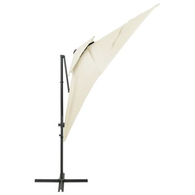 vidaXL Závesný slnečník s dvojitou strieškou pieskový 250x250 cm