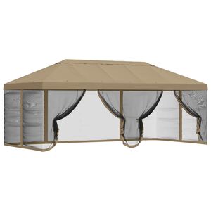 vidaXL Kryt alt&aacute;nku s bočn&yacute;mi stenami 6 x 3 m B&eacute;žov&aacute; Polyester 190