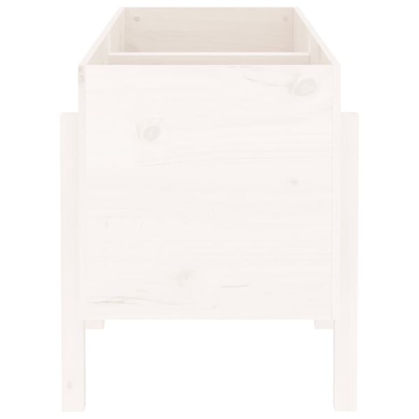 vidaXL Z&aacute;hradn&yacute; vyv&yacute;&scaron;en&yacute; z&aacute;hon biely 121x50x57 cm mas&iacute;vna borovica