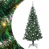 vidaXL Umel&yacute; predsvieten&yacute; vianočn&yacute; stromček Zelen&aacute; 210 cm PVC a kov