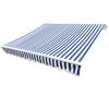 140011 vidaXL Awning Top Sunshade Canvas Navy Blue and White 6x3 m