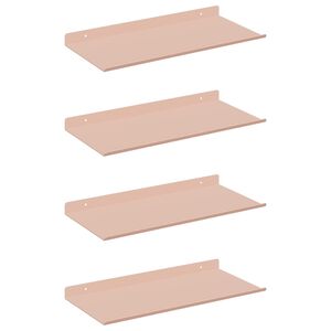 vidaXL Z&aacute;vesn&aacute; polica 4 ks Ružov&aacute; 40 x 18 x 2,5 cm Oceľ