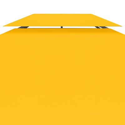 vidaXL Dvojitá strieška na altánok 310 g/m², 4x3 m, žltá