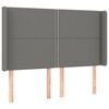 vidaXL Čelo postele so z&aacute;hybmi tmavosiv&eacute; 147x16x118/128 cm l&aacute;tka