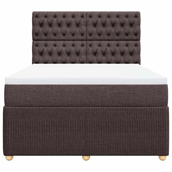 vidaXL Boxspring posteľ s matracom tmavohned&aacute; 140x190 cm l&aacute;tka