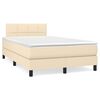 vidaXL Boxspring posteľ s matracom kr&eacute;mov&aacute; 120x190 cm l&aacute;tka