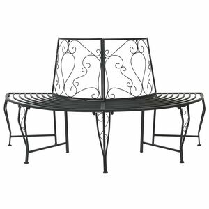 vidaXL Stromov&aacute; lavička 4 -miestne 160 x 80 x 89 cm steel Čierna