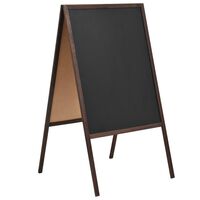 vidaXL Obojstranná voľne stojaca tabuľa z cédrového dreva 60x80 cm