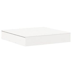 vidaXL Pieskovisko s krytom, biele 111x111x19,5 cm, borovicov&yacute; mas&iacute;v