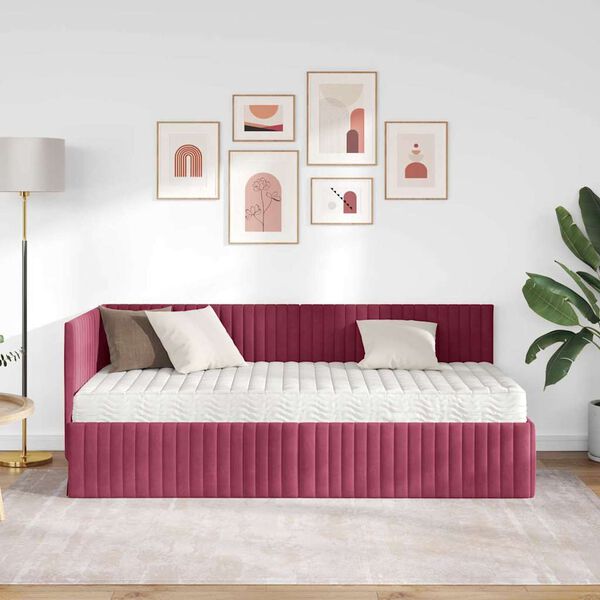 vidaXL Rohov&yacute; r&aacute;m postele s matracom 2 pcs Zelen&aacute; Zamat