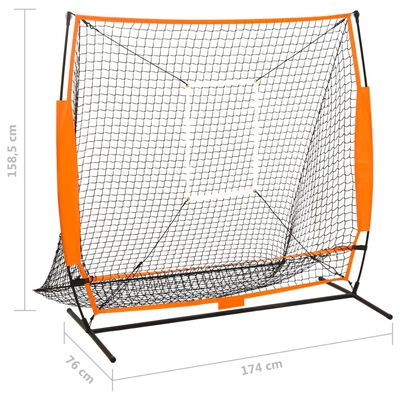 vidaXL Tréningová sieť na baseball čierna 174x76x158,5 cm