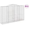 vidaXL Obl&uacute;kov&eacute; gabi&oacute;nov&eacute; ko&scaron;e 11 ks 300x50x180/200cm pozink. železo