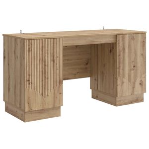 vidaXL St&ocirc;l s poličkou Dub artisan 142,5 x 50 x 75 cm Kompozitn&eacute; drevo