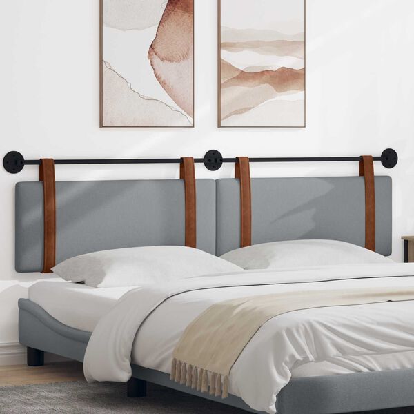 vidaXL Z&aacute;vesn&aacute; Čel&aacute; N&aacute;stenn&yacute; Svetlosiv&aacute; 210 x 55 x 5 cm Antik PU