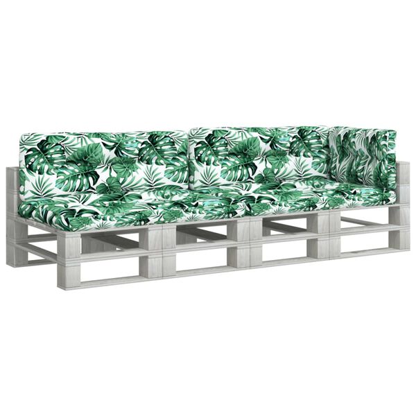 vidaXL Podložky na paletov&yacute; n&aacute;bytok 5 ks, vzor s listami, l&aacute;tka