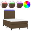 vidaXL Boxspring posteľ s matracom a LED tmavohned&aacute; 120x190 cm l&aacute;tka