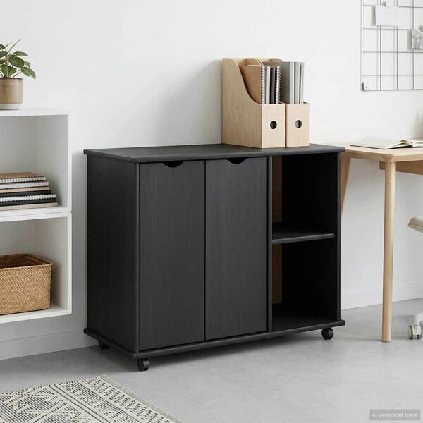 vidaXL Kolieskov&aacute; skriňa s kolesom Siv&aacute; 100 x 39 x 65,5 cm