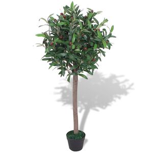 vidaXL Umel&aacute; rastlina, vavr&iacute;n s kvetin&aacute;čom 120 cm, zelen&yacute;
