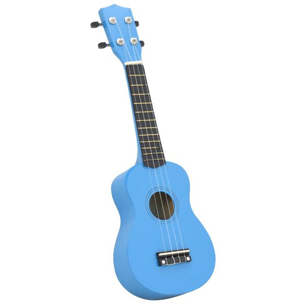 vidaXL Sopránové ukulele s taškou pre deti modré 23"
