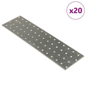 vidaXL Dierovan&eacute; plechy 20 ks 2 mm 300x80 mm pozinkovan&aacute; oceľ