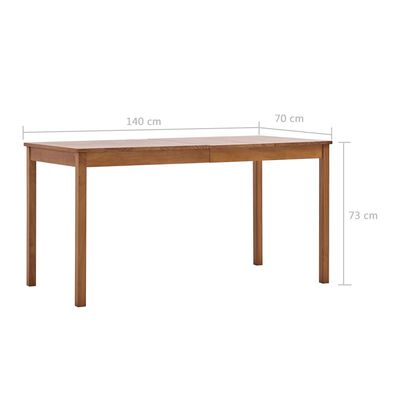 vidaXL Jedálenský stôl, medovo hnedý 140x70x73 cm, borovicové drevo