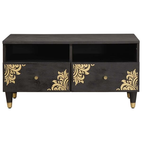 vidaXL Konferenčný stolík Čierna 80 x 54 x 40 cm Masívne mango drevo