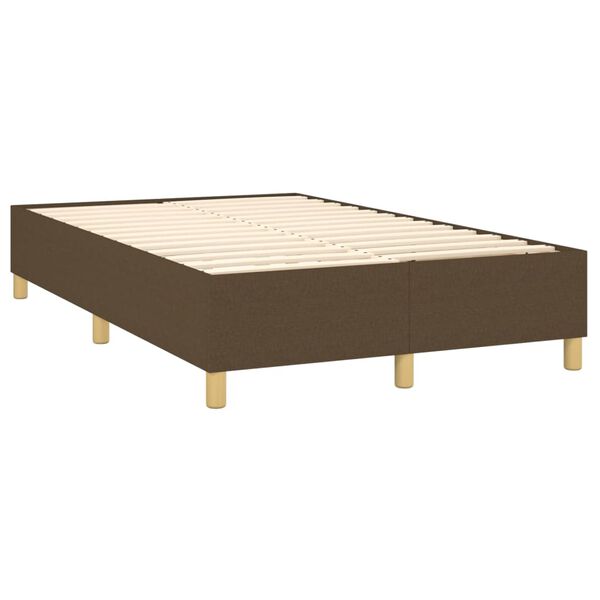 vidaXL Boxspring posteľ s matracom tmavohned&aacute; 120x200 cm l&aacute;tka