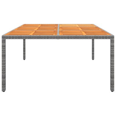 vidaXL Záhradný stôl 200x150x75 cm akáciové drevo a polyratan sivý