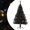 vidaXL Umel&yacute; predsvieten&yacute; vianočn&yacute; stromček Čierna 120 cm PVC