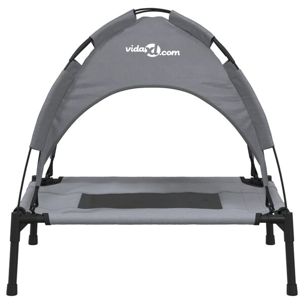 vidaXL Pelech pre psov so strieškou antracitový oxfordská látka a oceľ