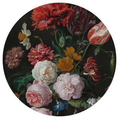 WallArt Kruhová tapeta Golden Age Flowers 190 cm