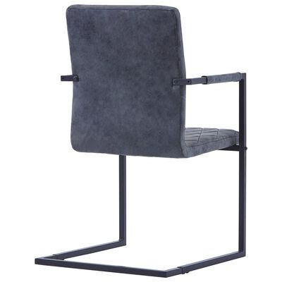 vidaXL Jedálenské stoličky, perová kostra 2 ks, čierne, umelá koža