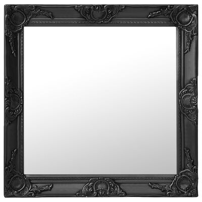 vidaXL Nástenné zrkadlo, barokový štýl 60x60 cm čierne