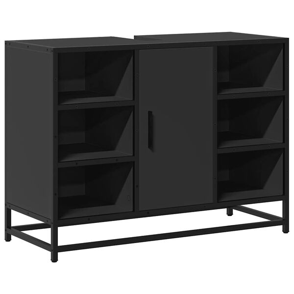 vidaXL K&uacute;peľňov&aacute; um&yacute;vadlov&aacute; skrinka čierna 80x33x60 cm kompozit. drevo