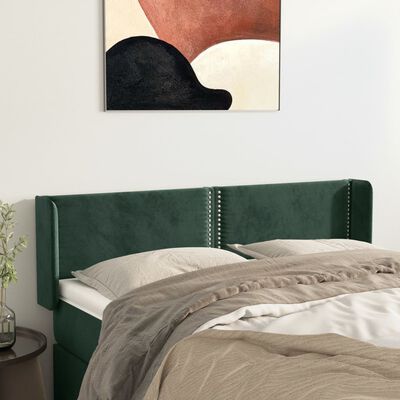 vidaXL Čelo postele so záhybmi zelený 147x16x78/88 cm zamat