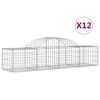 vidaXL Obl&uacute;kov&yacute; gabionov&yacute; k&ocirc;&scaron; 12 ks 200x50x40/60 cm pozinkovan&eacute; železo