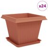 vidaXL Kvetin&aacute;če 24 ks Tehlovo červen&aacute; Plast
