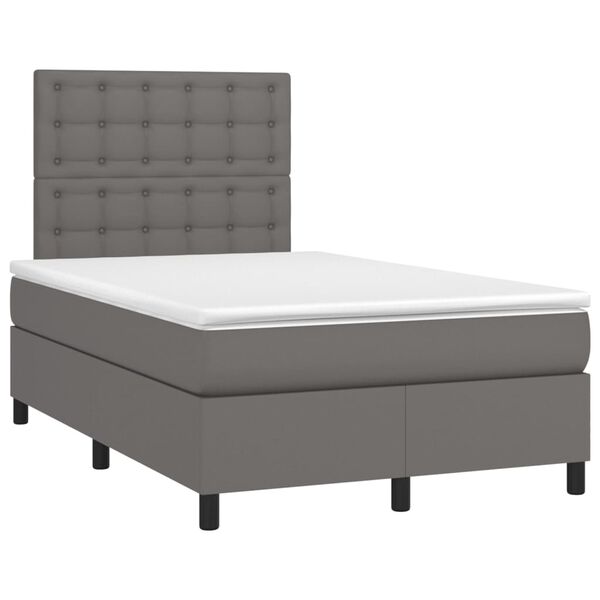 vidaXL Boxspring posteľ s matracom siv&aacute; 120x200 cm umel&aacute; koža