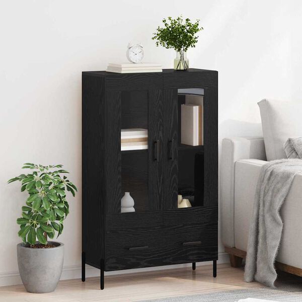 vidaXL Highboard Corona Čierny dub 69,5 x 31 x 115 cm Kompozitn&eacute; drevo