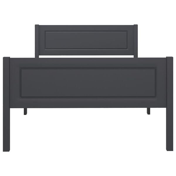 vidaXL Posteľn&yacute; r&aacute;m borovicov&yacute; mas&iacute;v siv&yacute; 100x200 cm